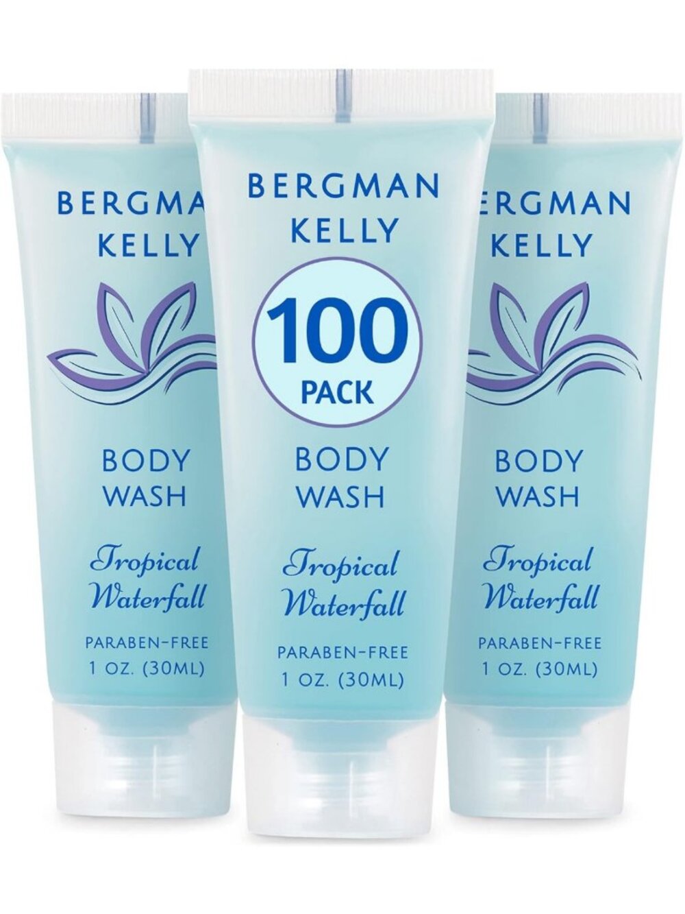 Tropical Waterfall Travel Size Body Wash - Mini Hotel Toiletries, 100 Pack